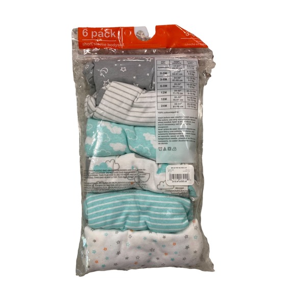 Wonder Nation Short Sleeve‎ Bodysuit 6 Pack - Picture 3 of 3